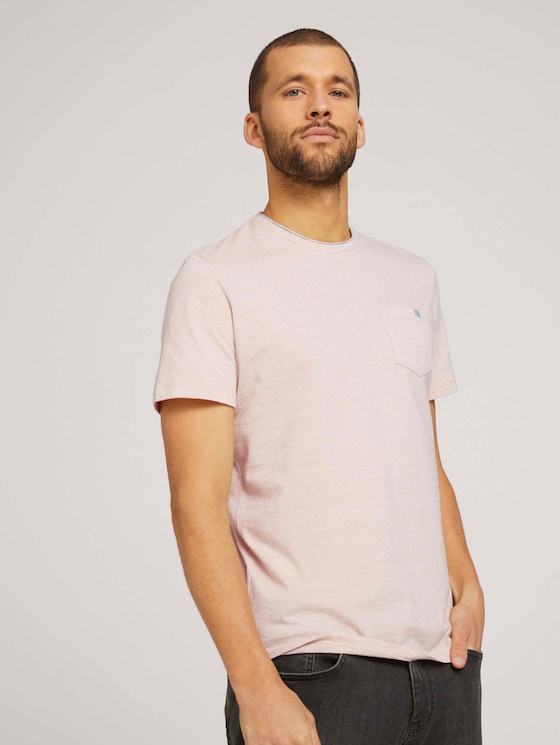 Fein gestreiftes T-Shirt mit Brusttasche - Männer - sandy beige fine stripe Fein gestreiftes T-Shirt mit Brusttasche - Männer - sandy beige fine stripe - 5 - TOM TAILOR