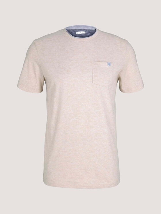 Fein gestreiftes T-Shirt mit Brusttasche - Männer - sandy beige fine stripe Fein gestreiftes T-Shirt mit Brusttasche - Männer - sandy beige fine stripe - 7 - TOM TAILOR