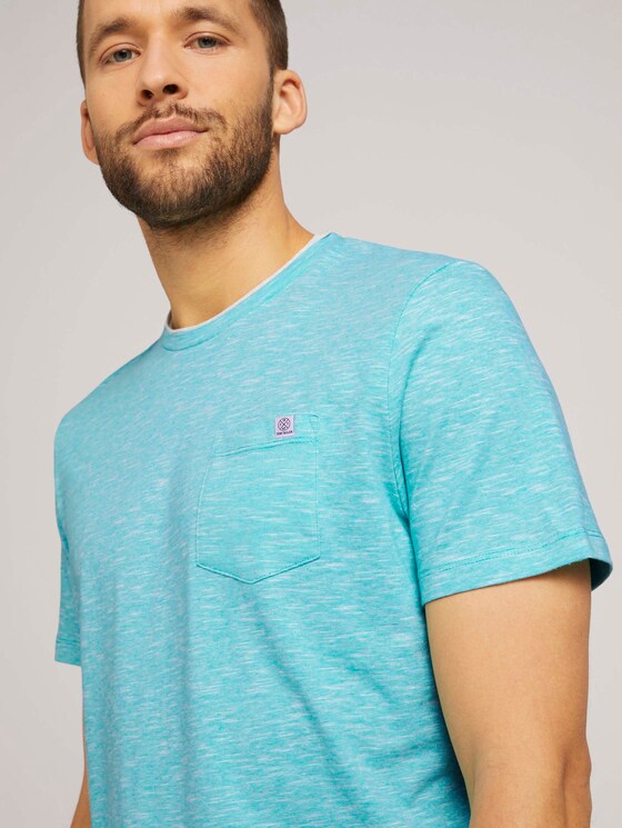 Fein gestreiftes T-Shirt mit Brusttasche - Männer - dusty aqua white fine stripe Fein gestreiftes T-Shirt mit Brusttasche - Männer - dusty aqua white fine stripe - 9 - TOM TAILOR