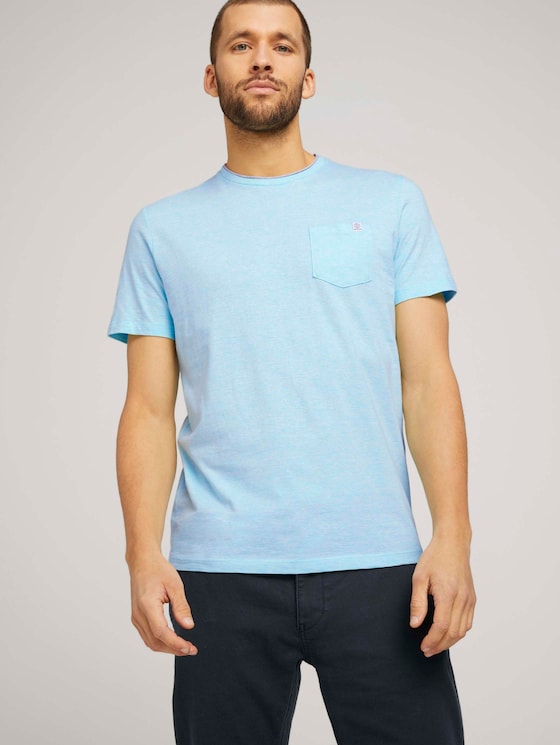 Fein gestreiftes T-Shirt mit Brusttasche - Männer - lucite green fine stripe Fein gestreiftes T-Shirt mit Brusttasche - Männer - lucite green fine stripe - 5 - TOM TAILOR