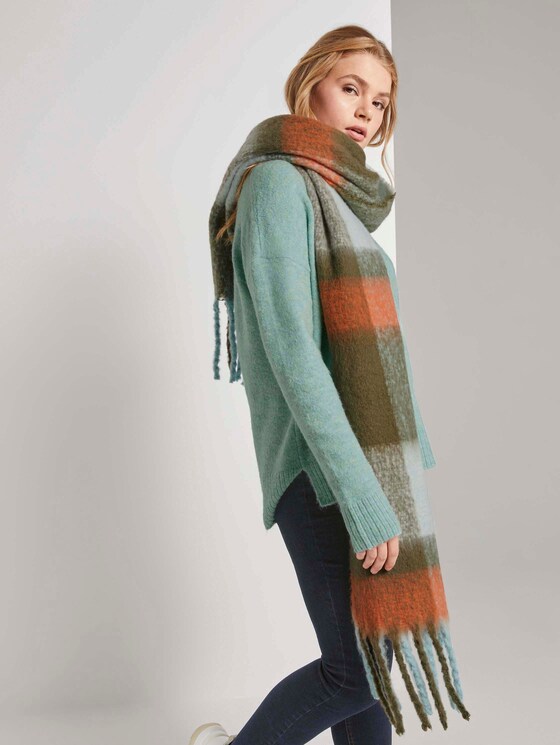 Sjaal met patroon in kleurblokkerering - Vrouwen - olive mint colorblock Sjaal met patroon in kleurblokkerering - Vrouwen - olive mint colorblock - 5 - TOM TAILOR Denim