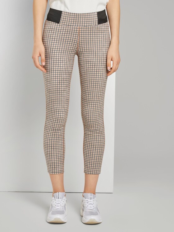 Treggings mit elastischem Bund - Frauen - camel small check Treggings mit elastischem Bund - Frauen - camel small check - 1 - TOM TAILOR