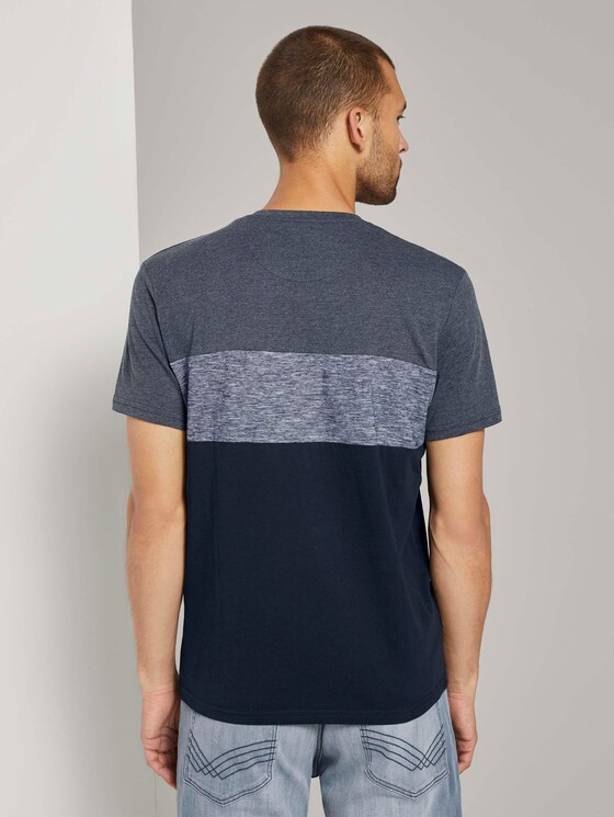 T-Shirt mit Blockstreifen und Brusttasche - Männer - Sky Captain Blue T-Shirt mit Blockstreifen und Brusttasche - Männer - Sky Captain Blue - 2 - TOM TAILOR