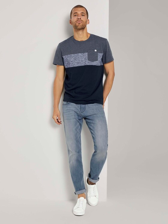 T-Shirt mit Blockstreifen und Brusttasche - Männer - Sky Captain Blue T-Shirt mit Blockstreifen und Brusttasche - Männer - Sky Captain Blue - 3 - TOM TAILOR