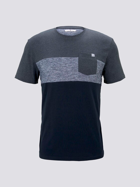 T-Shirt mit Blockstreifen und Brusttasche - Männer - Sky Captain Blue T-Shirt mit Blockstreifen und Brusttasche - Männer - Sky Captain Blue - 7 - TOM TAILOR