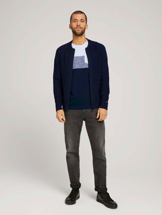 T-Shirt mit Blockstreifen und Brusttasche - Männer - Blanc De Blanc White Melange T-Shirt mit Blockstreifen und Brusttasche - Männer - Blanc De Blanc White Melange - 3 - TOM TAILOR
