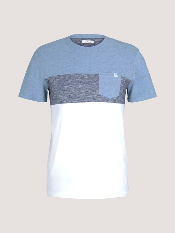 T-Shirt mit Blockstreifen und Brusttasche - Männer - Yonder Blue T-Shirt mit Blockstreifen und Brusttasche - Männer - Yonder Blue - 7 - TOM TAILOR