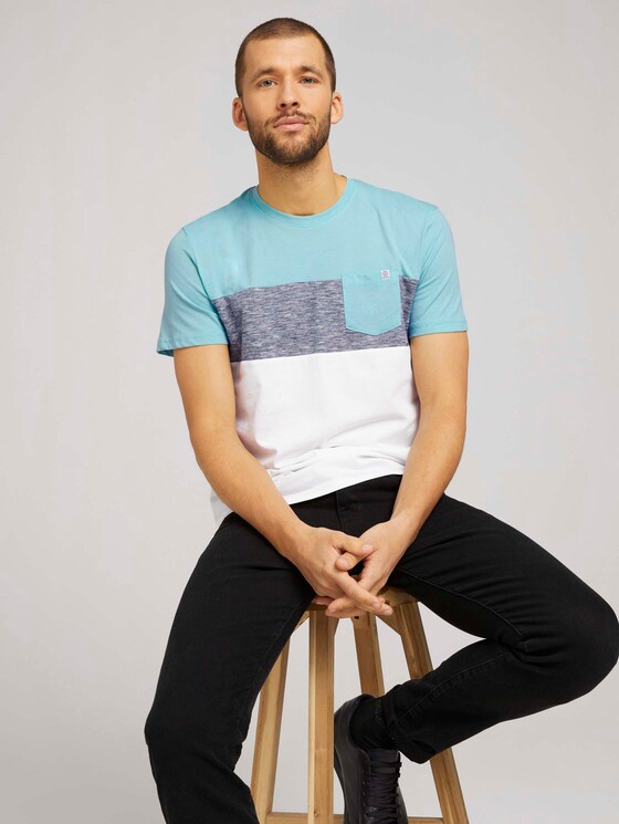 T-Shirt mit Blockstreifen und Brusttasche - Männer - lucite green T-Shirt mit Blockstreifen und Brusttasche - Männer - lucite green - 5 - TOM TAILOR