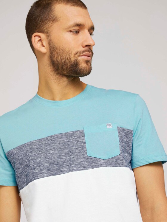T-Shirt mit Blockstreifen und Brusttasche - Männer - lucite green T-Shirt mit Blockstreifen und Brusttasche - Männer - lucite green - 9 - TOM TAILOR