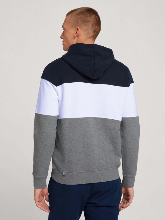 Hoodie mit Colorblock-Streifen - Männer - Middle Grey Mélange Hoodie mit Colorblock-Streifen - Männer - Middle Grey Mélange - 2 - TOM TAILOR