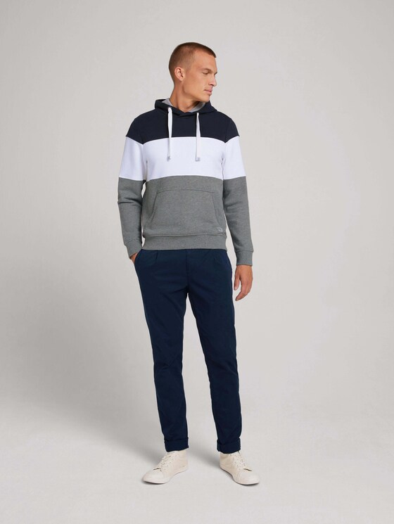 Hoodie mit Colorblock-Streifen - Männer - Middle Grey Mélange Hoodie mit Colorblock-Streifen - Männer - Middle Grey Mélange - 3 - TOM TAILOR