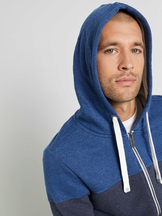 Sweatjacke mit Kapuze im Colorblocking - Männer - Sky Captain Blue Sweatjacke mit Kapuze im Colorblocking - Männer - Sky Captain Blue - 10 - TOM TAILOR