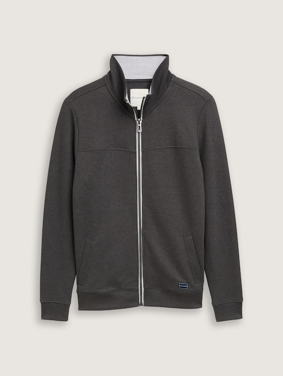 Sweatjacke mit Stehkragen - Männer - Dark Grey Melange Sweatjacke mit Stehkragen - Männer - Dark Grey Melange - 7 - TOM TAILOR
