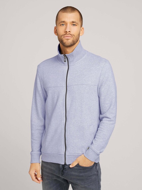 Sweatjacke mit Stehkragen - Männer - Light Stone Grey Melange Sweatjacke mit Stehkragen - Männer - Light Stone Grey Melange - 1 - TOM TAILOR