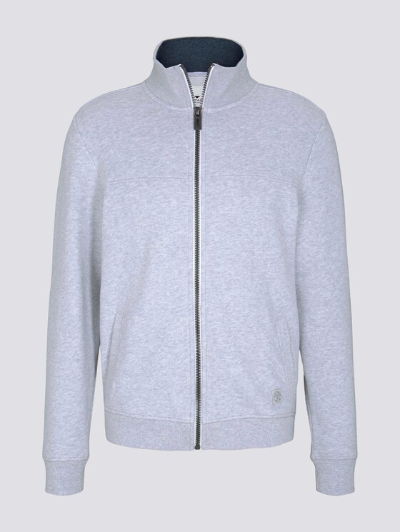 Sweatjacke mit Stehkragen - Männer - Light Stone Grey Melange Sweatjacke mit Stehkragen - Männer - Light Stone Grey Melange - 7 - TOM TAILOR