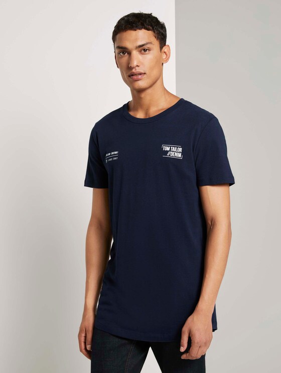 T-Shirt mit kleinem Schriftprint - Männer - Sky Captain Blue T-Shirt mit kleinem Schriftprint - Männer - Sky Captain Blue - 1 - TOM TAILOR Denim