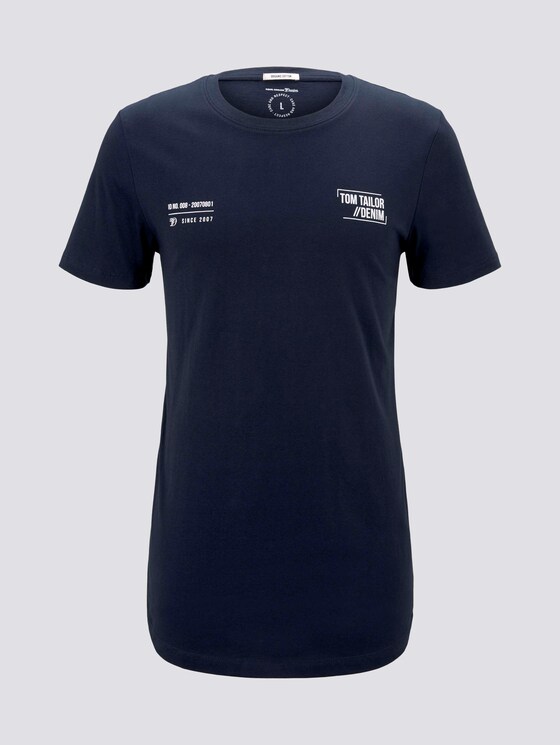 T-Shirt mit kleinem Schriftprint - Männer - Sky Captain Blue T-Shirt mit kleinem Schriftprint - Männer - Sky Captain Blue - 7 - TOM TAILOR Denim