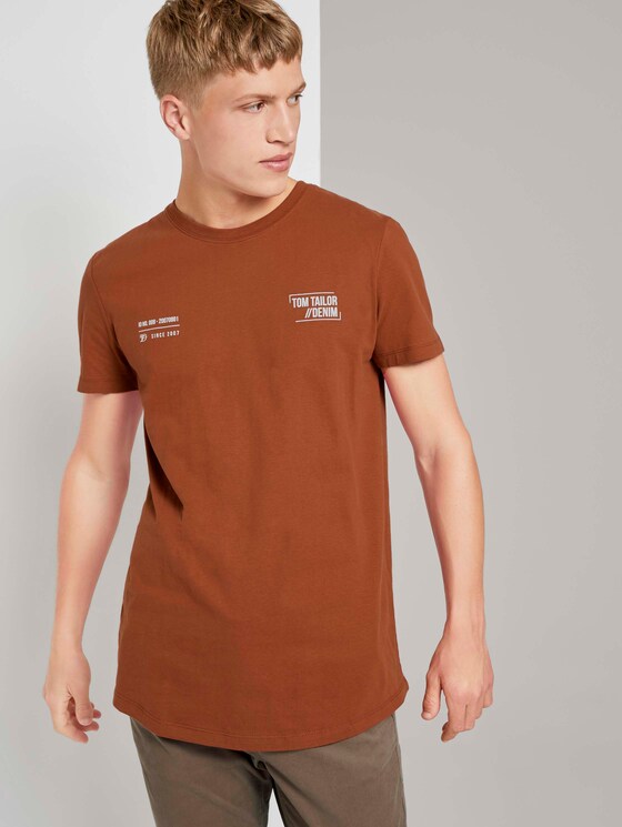 T-Shirt mit kleinem Schriftprint - Männer - Goji Orange T-Shirt mit kleinem Schriftprint - Männer - Goji Orange - 5 - TOM TAILOR Denim