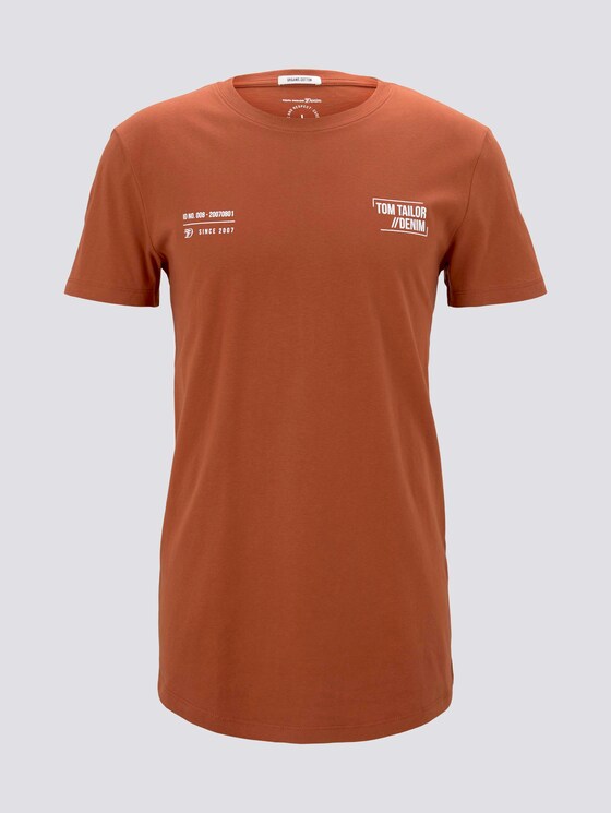 T-Shirt mit kleinem Schriftprint - Männer - Goji Orange T-Shirt mit kleinem Schriftprint - Männer - Goji Orange - 7 - TOM TAILOR Denim