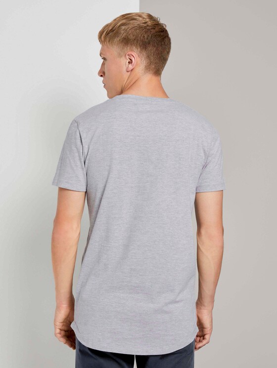 T-Shirt mit kleinem Schriftprint - Männer - Light Stone Grey Melange T-Shirt mit kleinem Schriftprint - Männer - Light Stone Grey Melange - 2 - TOM TAILOR Denim