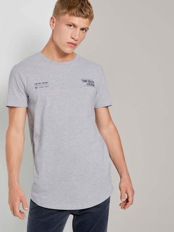 T-Shirt mit kleinem Schriftprint - Männer - Light Stone Grey Melange T-Shirt mit kleinem Schriftprint - Männer - Light Stone Grey Melange - 5 - TOM TAILOR Denim