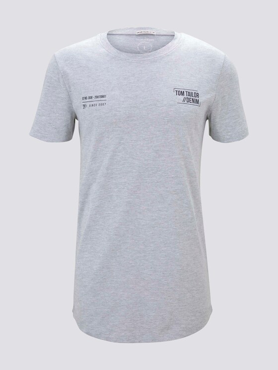 T-Shirt mit kleinem Schriftprint - Männer - Light Stone Grey Melange T-Shirt mit kleinem Schriftprint - Männer - Light Stone Grey Melange - 7 - TOM TAILOR Denim