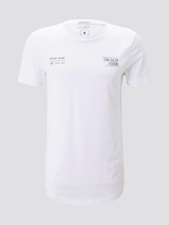 T-Shirt mit kleinem Schriftprint - Männer - White T-Shirt mit kleinem Schriftprint - Männer - White - 7 - TOM TAILOR Denim