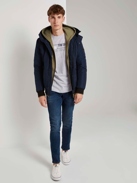 T-Shirt with a logo print - Men - Light Stone Grey Melange T-Shirt with a logo print - Men - Light Stone Grey Melange - 3 - TOM TAILOR Denim