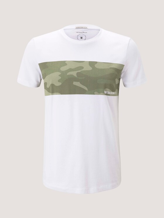 T-Shirt mit Printstreifen - Männer - White T-Shirt mit Printstreifen - Männer - White - 7 - TOM TAILOR Denim