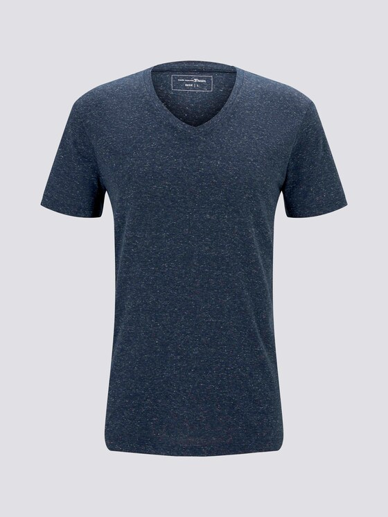 Meliertes T-Shirt mit V-Ausschnitt - Männer - Sky Captain Blue Non-Solid Meliertes T-Shirt mit V-Ausschnitt - Männer - Sky Captain Blue Non-Solid - 7 - TOM TAILOR Denim