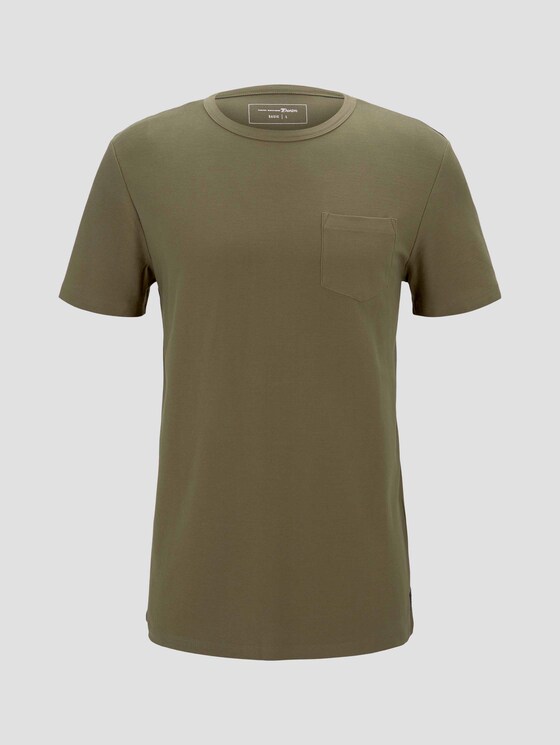Strukturiertes T-Shirt mit Brusttasche - Männer - Dry Greyish Olive Strukturiertes T-Shirt mit Brusttasche - Männer - Dry Greyish Olive - 7 - TOM TAILOR Denim