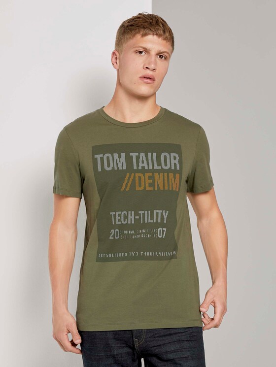 T-shirt with a print - Men - Dry Greyish Olive T-shirt with a print - Men - Dry Greyish Olive - 1 - TOM TAILOR Denim