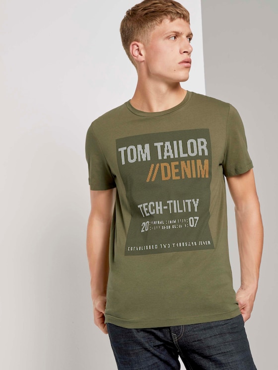 T-shirt with a print - Men - Dry Greyish Olive T-shirt with a print - Men - Dry Greyish Olive - 5 - TOM TAILOR Denim