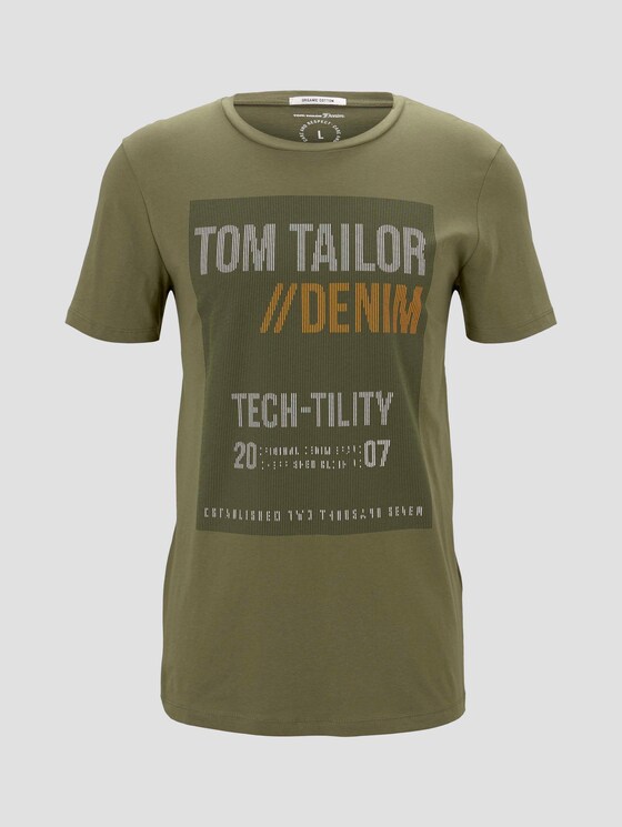 T-shirt with a print - Men - Dry Greyish Olive T-shirt with a print - Men - Dry Greyish Olive - 7 - TOM TAILOR Denim