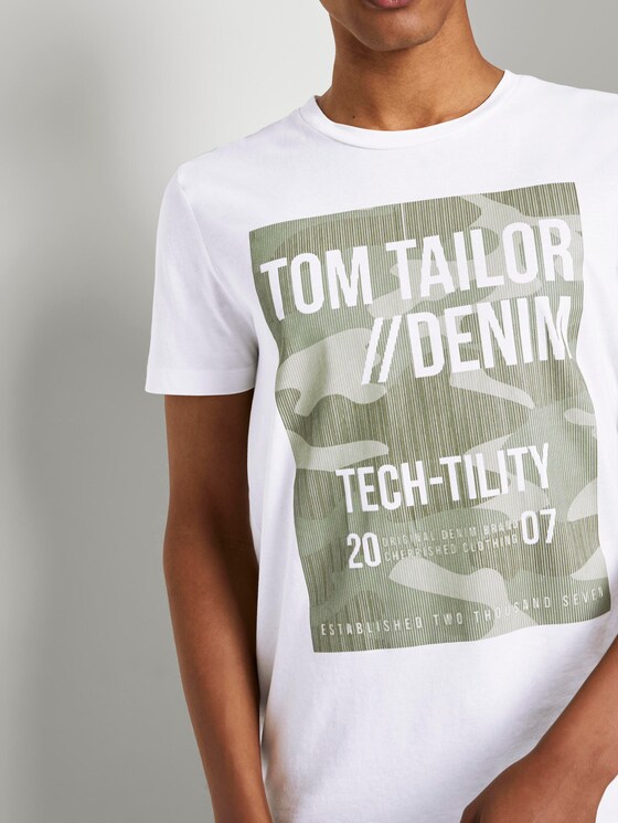 T-Shirt mit Print - Männer - White T-Shirt mit Print - Männer - White - 9 - TOM TAILOR Denim