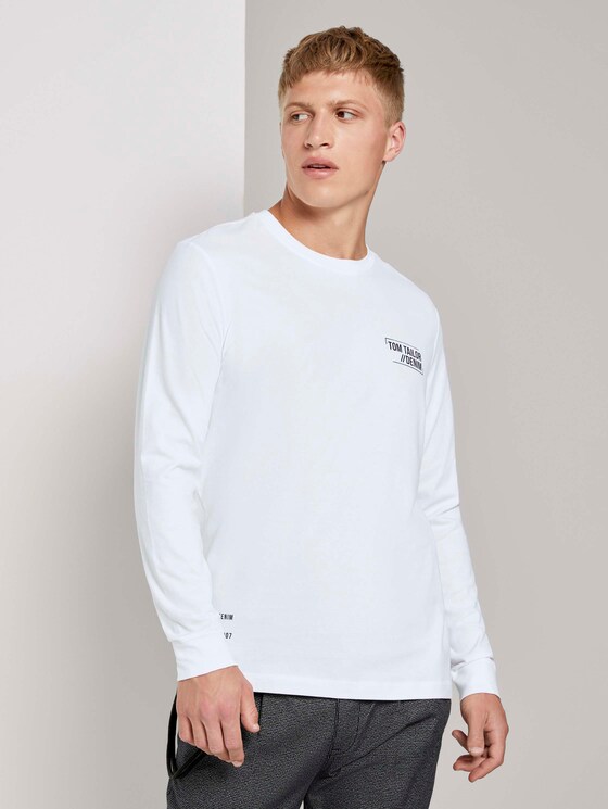 Langarmshirt mit platzierten Prints - Männer - White Langarmshirt mit platzierten Prints - Männer - White - 1 - TOM TAILOR Denim