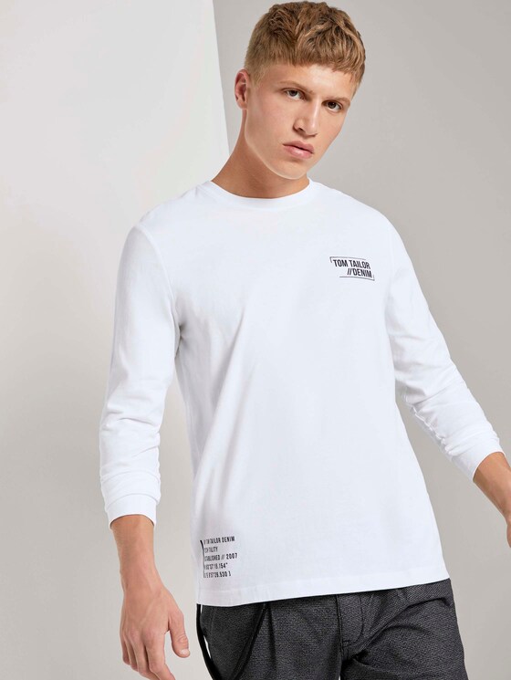 Langarmshirt mit platzierten Prints - Männer - White Langarmshirt mit platzierten Prints - Männer - White - 5 - TOM TAILOR Denim