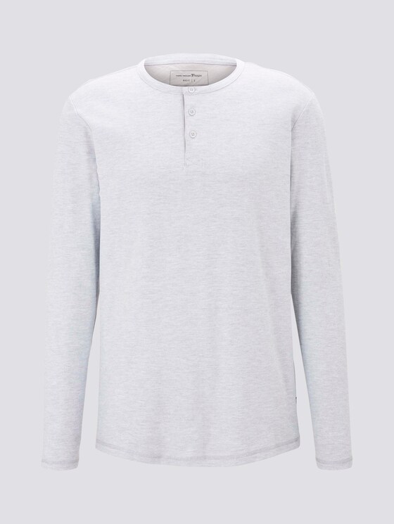 Strukturiertes Henley-Langarmshirt - Männer - Light Stone Grey Melange Strukturiertes Henley-Langarmshirt - Männer - Light Stone Grey Melange - 7 - TOM TAILOR Denim
