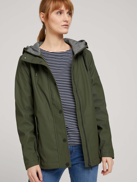 Regenjacke mit Kapuze - Frauen - Olive Night Green Regenjacke mit Kapuze - Frauen - Olive Night Green - 5 - TOM TAILOR