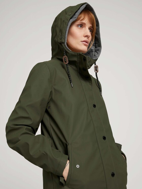Regenjacke mit Kapuze - Frauen - Olive Night Green Regenjacke mit Kapuze - Frauen - Olive Night Green - 9 - TOM TAILOR