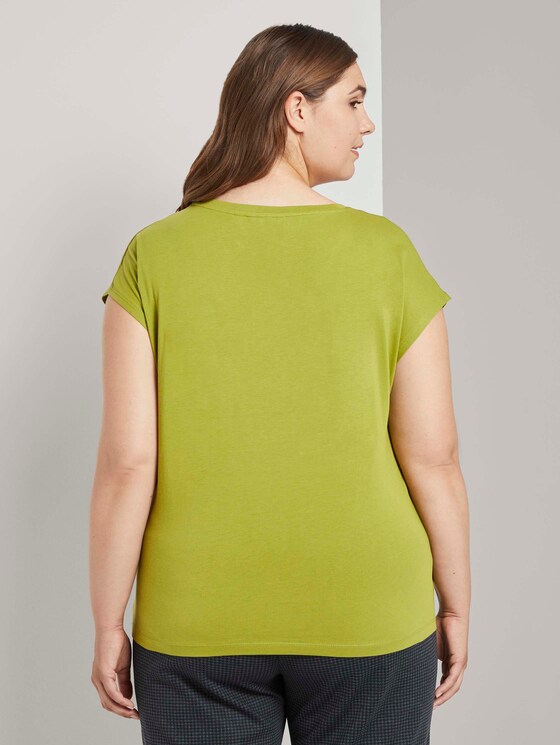 T-Shirt mit kleinem Schleifendetail - Frauen - wood green T-Shirt mit kleinem Schleifendetail - Frauen - wood green - 2 - My True Me