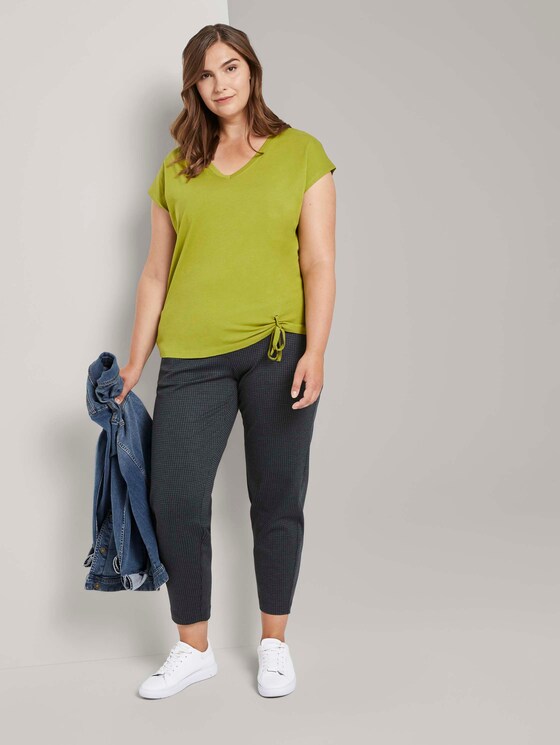 T-Shirt mit kleinem Schleifendetail - Frauen - wood green T-Shirt mit kleinem Schleifendetail - Frauen - wood green - 3 - My True Me