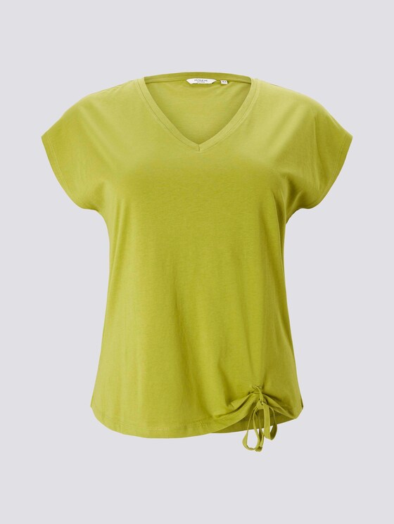 T-Shirt mit kleinem Schleifendetail - Frauen - wood green T-Shirt mit kleinem Schleifendetail - Frauen - wood green - 7 - My True Me