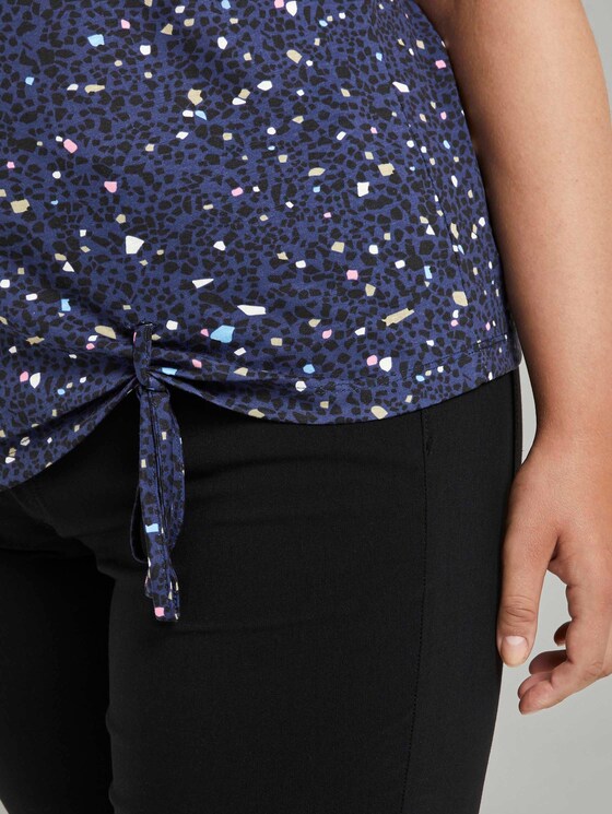 T-Shirt mit kleinem Schleifendetail - Frauen - navy based terrazzo T-Shirt mit kleinem Schleifendetail - Frauen - navy based terrazzo - 10 - My True Me