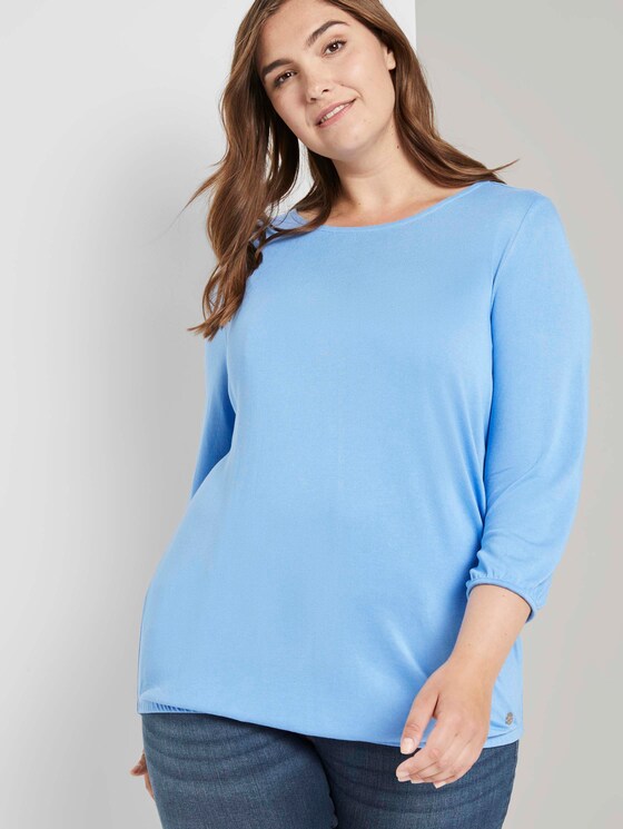 Lockeres Shirt mit elastischem Bund - Frauen - sea blue Lockeres Shirt mit elastischem Bund - Frauen - sea blue - 5 - My True Me