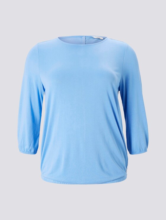 Lockeres Shirt mit elastischem Bund - Frauen - sea blue Lockeres Shirt mit elastischem Bund - Frauen - sea blue - 7 - My True Me