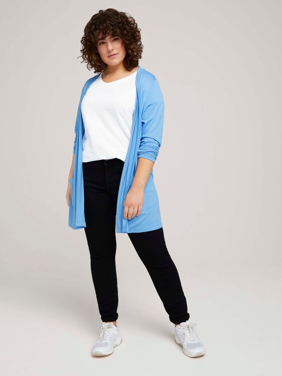 Lockerer Shirt-Cardigan - Frauen - sea blue Lockerer Shirt-Cardigan - Frauen - sea blue - 3 - My True Me