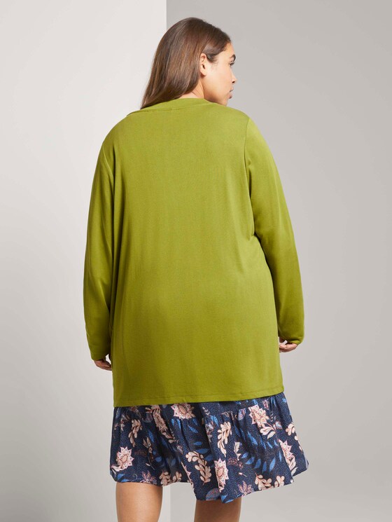 Lockerer Shirt-Cardigan - Frauen - wood green Lockerer Shirt-Cardigan - Frauen - wood green - 2 - My True Me