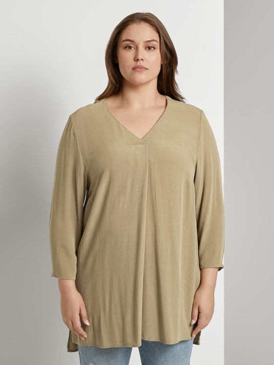 Bluse mit Faltendetails - Frauen - New Light Khaki Bluse mit Faltendetails - Frauen - New Light Khaki - 1 - My True Me