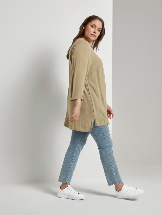Bluse mit Faltendetails - Frauen - New Light Khaki Bluse mit Faltendetails - Frauen - New Light Khaki - 3 - My True Me